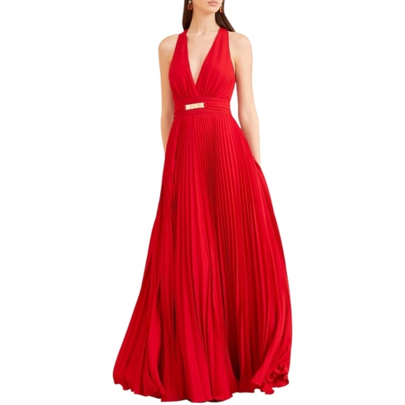 MARCIANO Red Pleated Dress - Picture 1 of 16